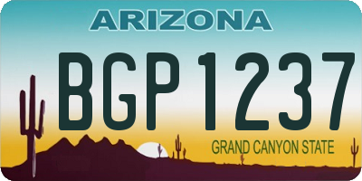 AZ license plate BGP1237