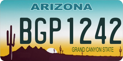 AZ license plate BGP1242