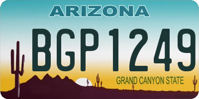 AZ license plate BGP1249