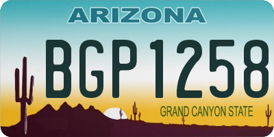 AZ license plate BGP1258