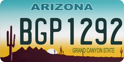 AZ license plate BGP1292