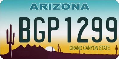 AZ license plate BGP1299