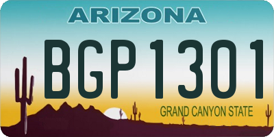 AZ license plate BGP1301