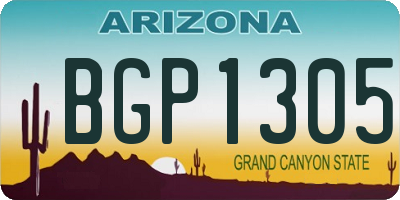 AZ license plate BGP1305