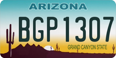 AZ license plate BGP1307
