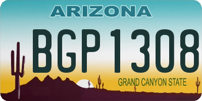 AZ license plate BGP1308