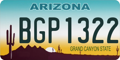 AZ license plate BGP1322