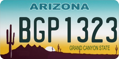 AZ license plate BGP1323