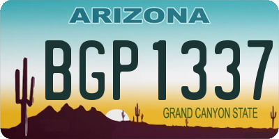 AZ license plate BGP1337
