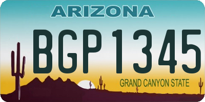 AZ license plate BGP1345
