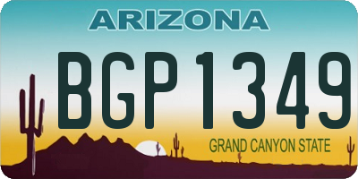 AZ license plate BGP1349