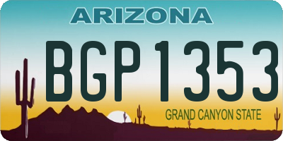 AZ license plate BGP1353
