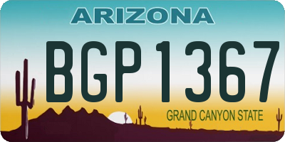 AZ license plate BGP1367