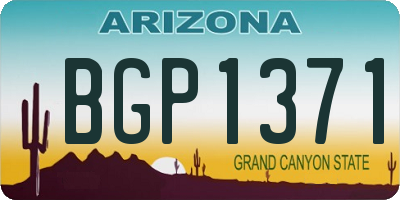 AZ license plate BGP1371