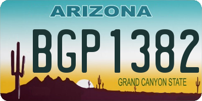 AZ license plate BGP1382