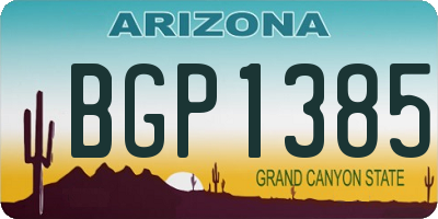 AZ license plate BGP1385