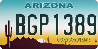 AZ license plate BGP1389