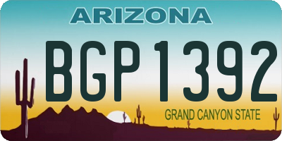 AZ license plate BGP1392