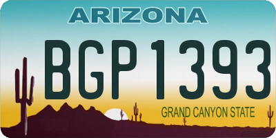AZ license plate BGP1393