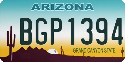 AZ license plate BGP1394