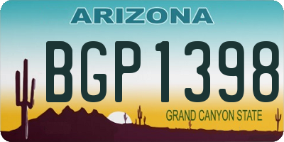 AZ license plate BGP1398