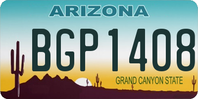 AZ license plate BGP1408