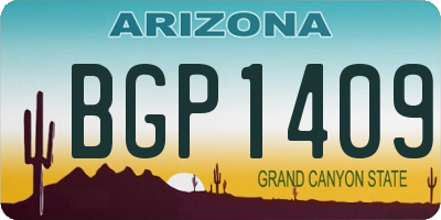 AZ license plate BGP1409