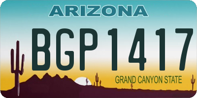 AZ license plate BGP1417