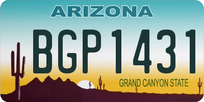 AZ license plate BGP1431