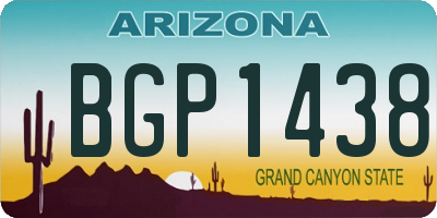 AZ license plate BGP1438