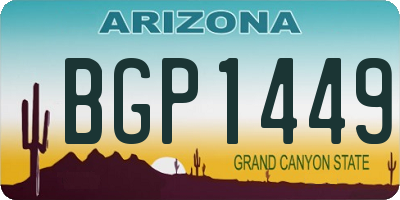 AZ license plate BGP1449