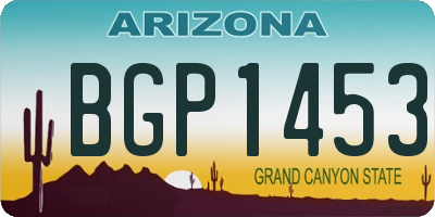 AZ license plate BGP1453