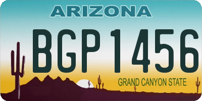 AZ license plate BGP1456