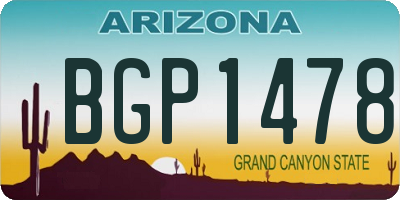 AZ license plate BGP1478