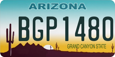 AZ license plate BGP1480