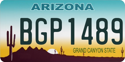 AZ license plate BGP1489