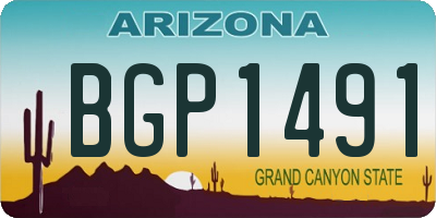 AZ license plate BGP1491
