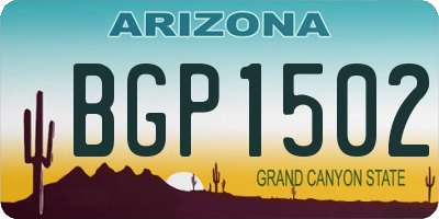 AZ license plate BGP1502