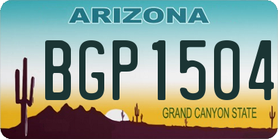AZ license plate BGP1504