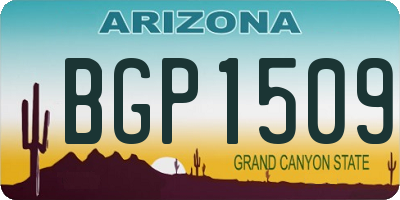 AZ license plate BGP1509