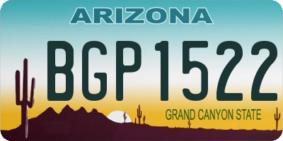 AZ license plate BGP1522