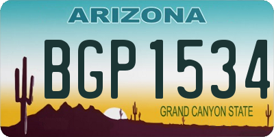 AZ license plate BGP1534