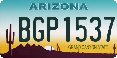 AZ license plate BGP1537