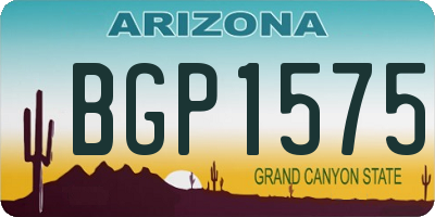 AZ license plate BGP1575