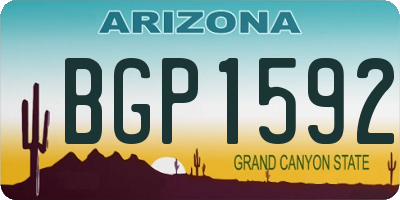 AZ license plate BGP1592