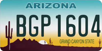 AZ license plate BGP1604