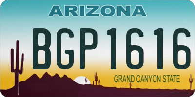 AZ license plate BGP1616