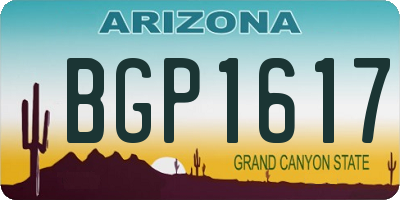 AZ license plate BGP1617