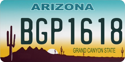 AZ license plate BGP1618