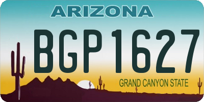 AZ license plate BGP1627